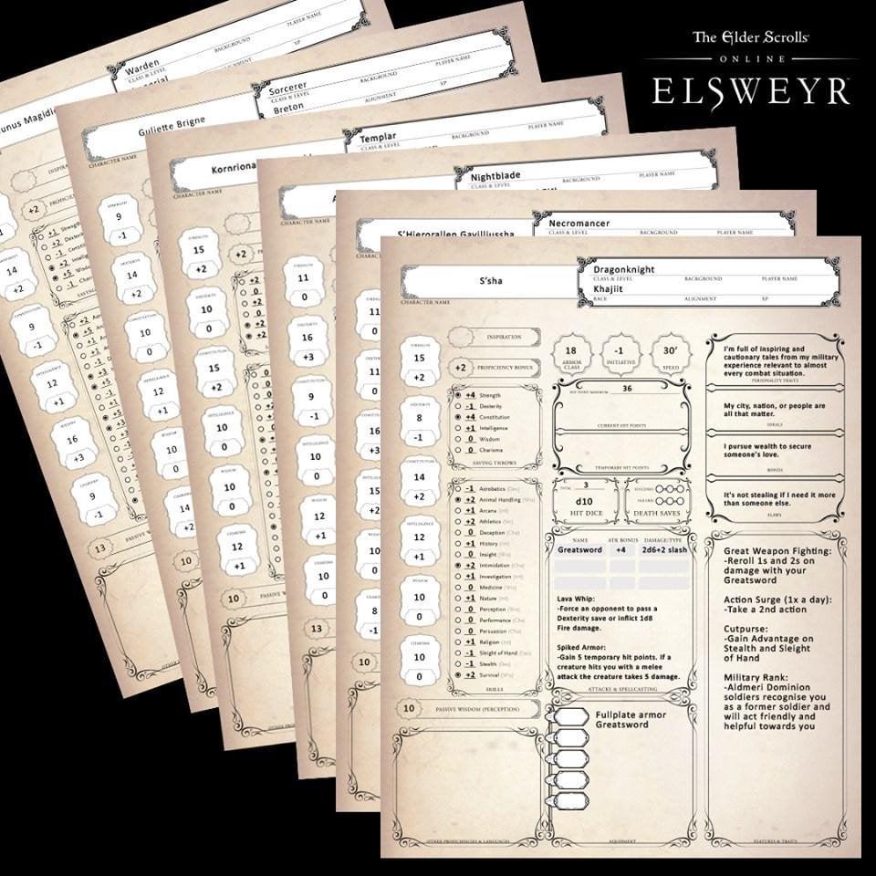 elder scrolls tabletop rpg 5e