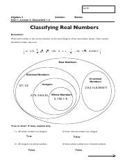 classifying real numbers worksheet answer key