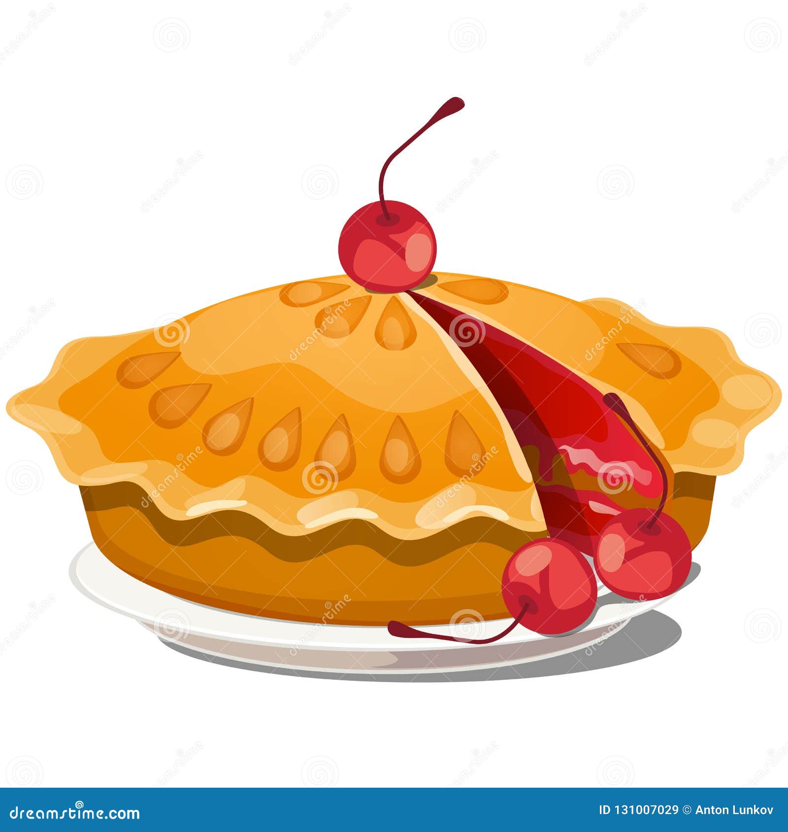 cherry pie vector