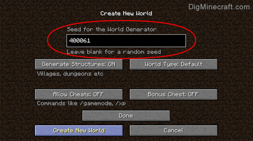 minecraft world seed