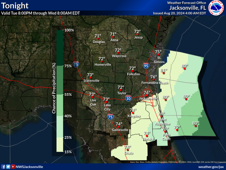 jacksonville fl 7 day weather forecast