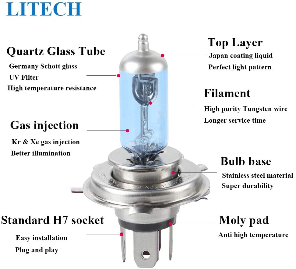 h4 halogen bulb 12v 100 90w