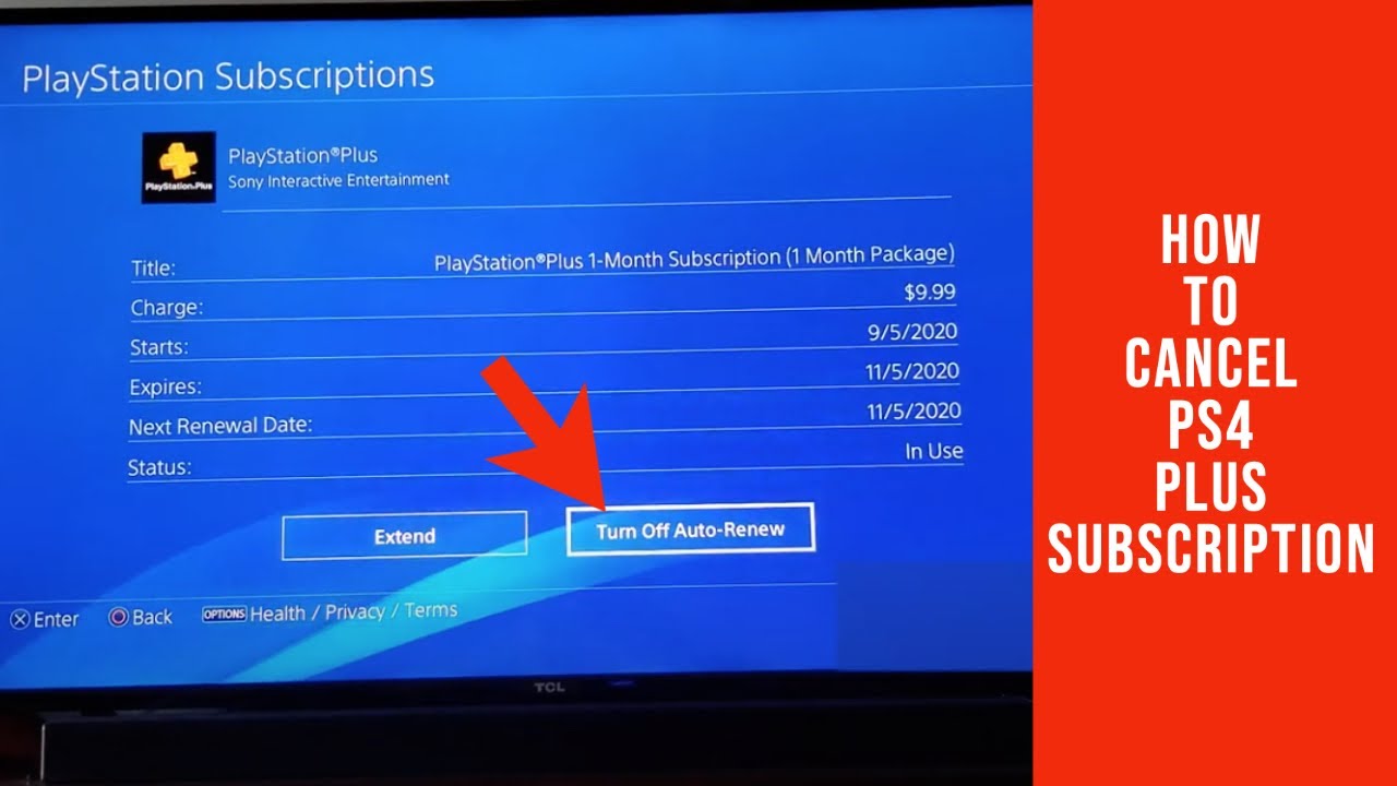 how to cancel ps plus on ps4