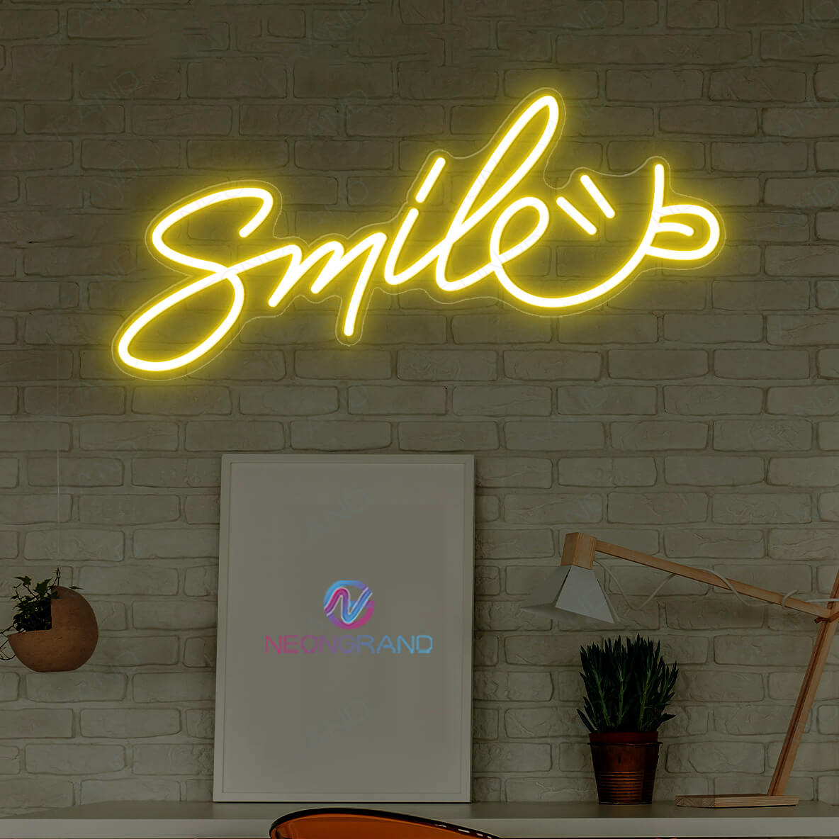 neon sign smile