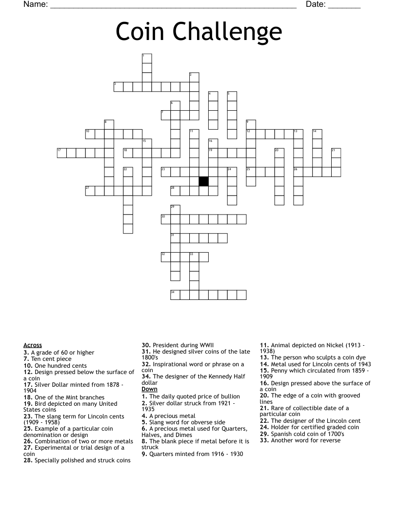 coin crossword clue