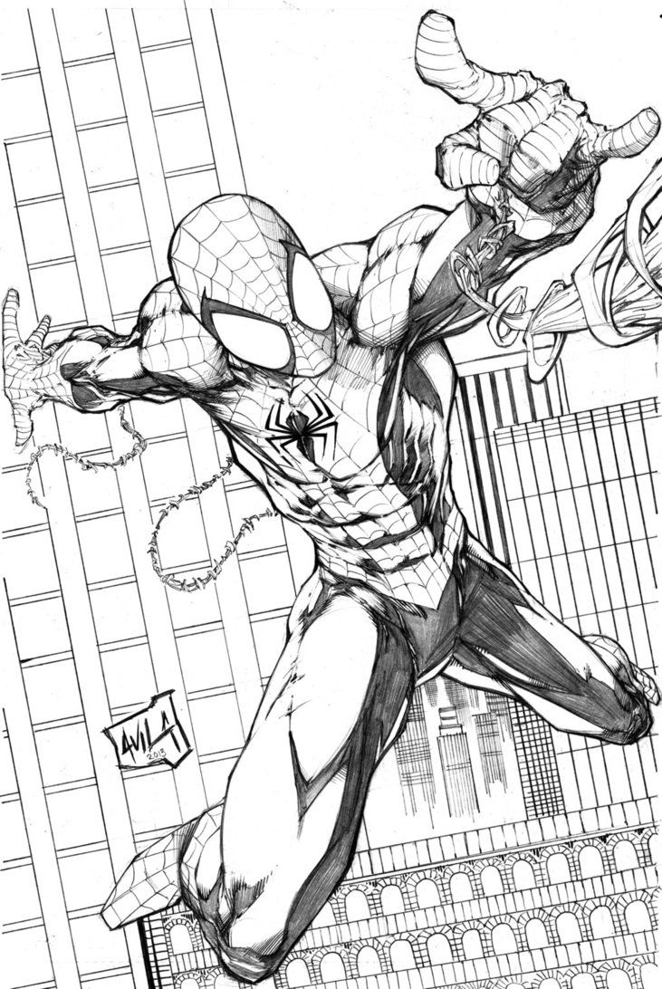 spider man comic drawing