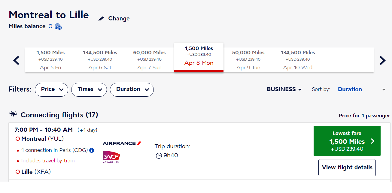 claim air france miles