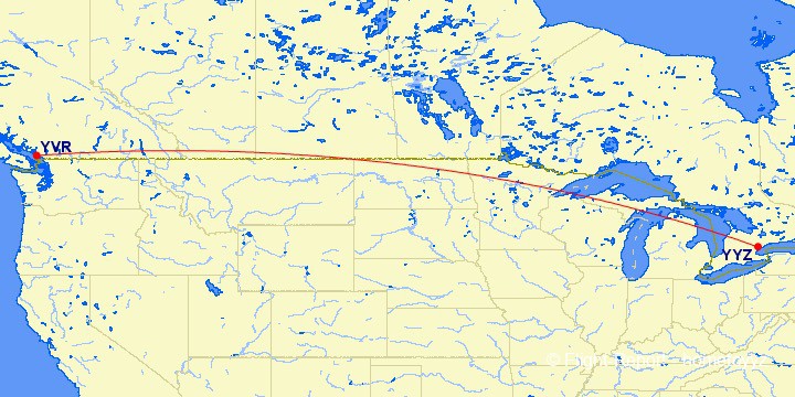 toronto to vancouver flight duration