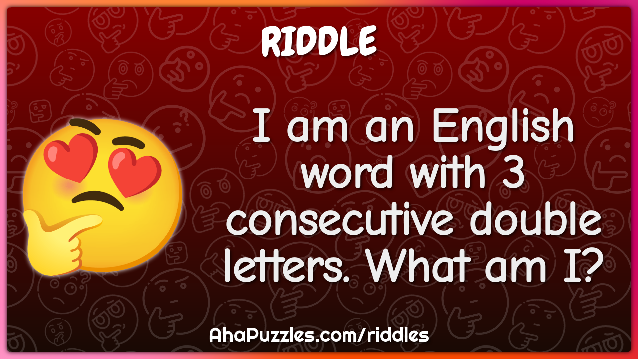 what english word has 3 consecutive double letters
