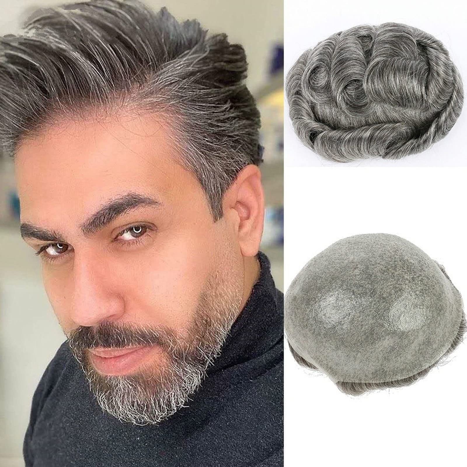 dark gray hair male