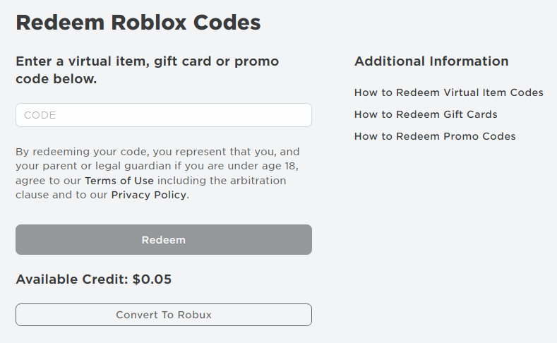 roblox promocodes