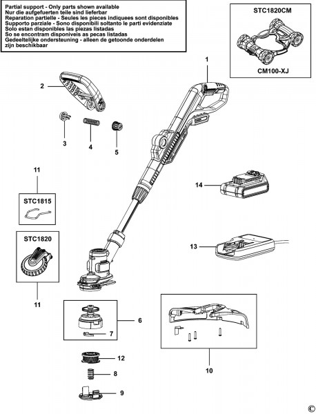 black & decker strimmer spares