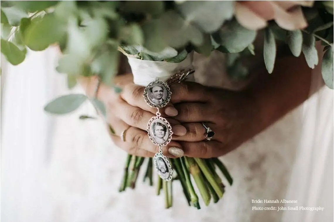 wedding bouquet photo charm