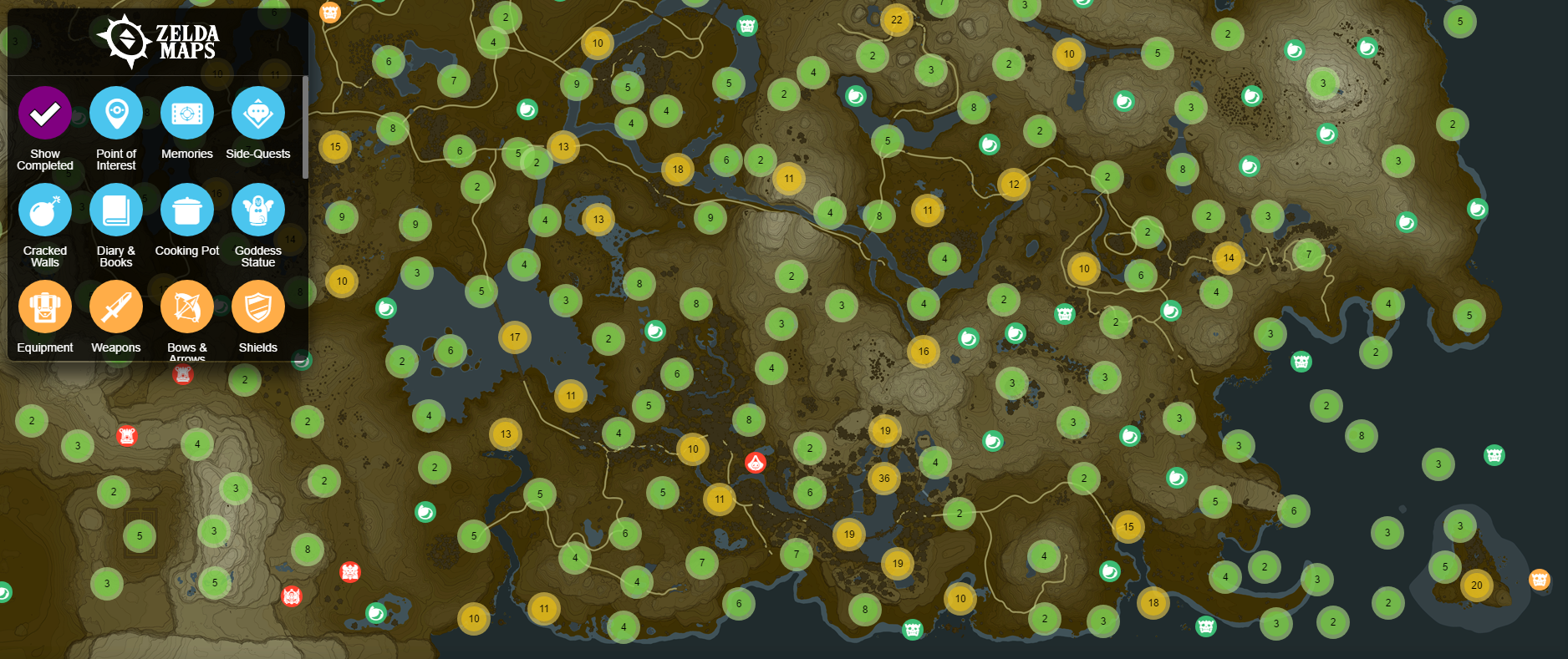 interactive zelda map