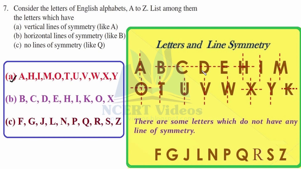 how many letters have one line of symmetry