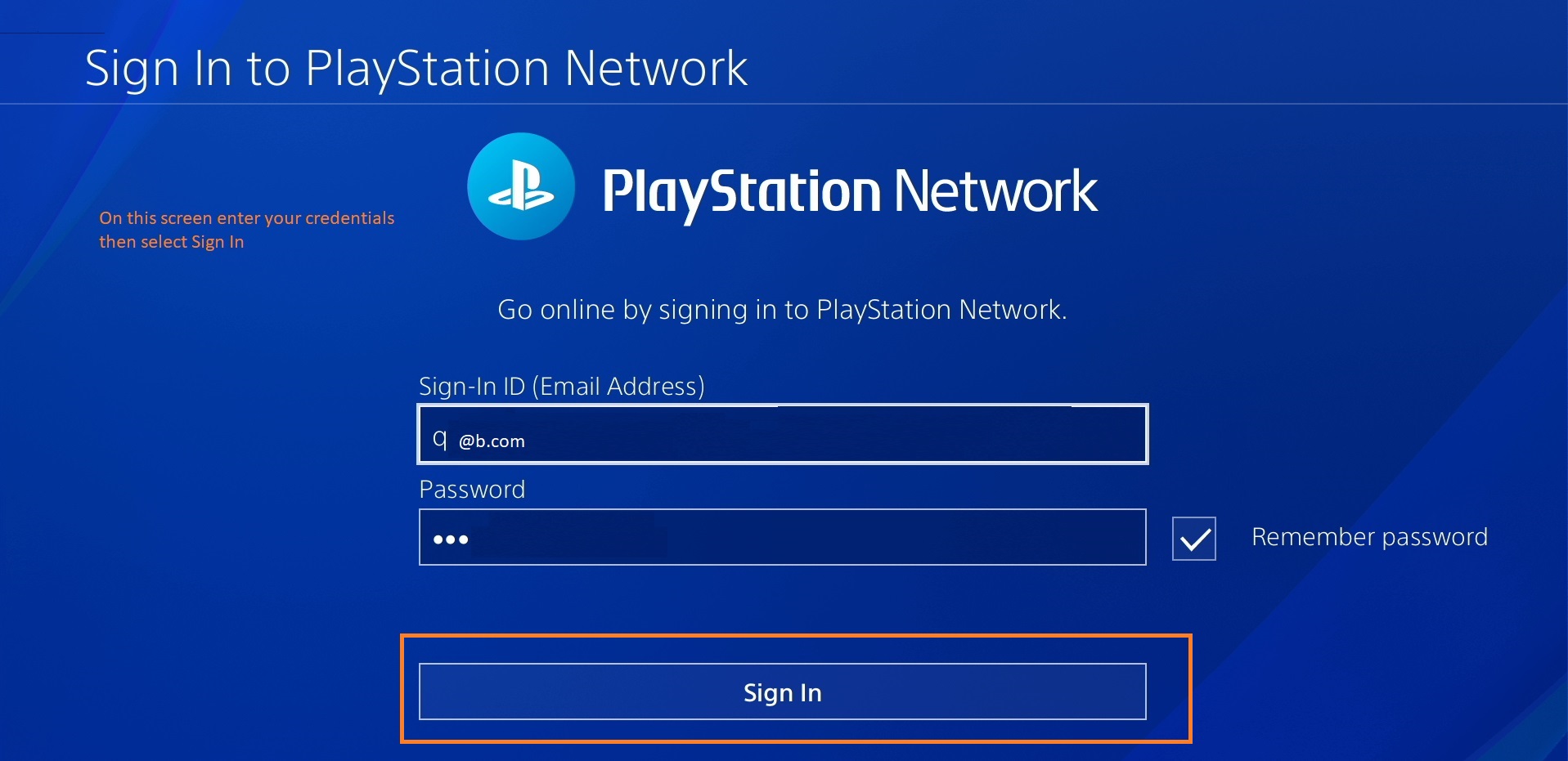 sign in to playstation network