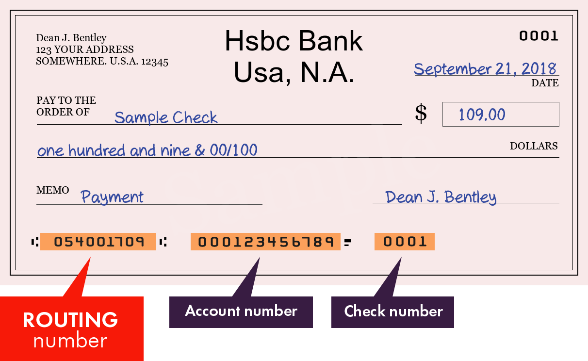 us hsbc routing number
