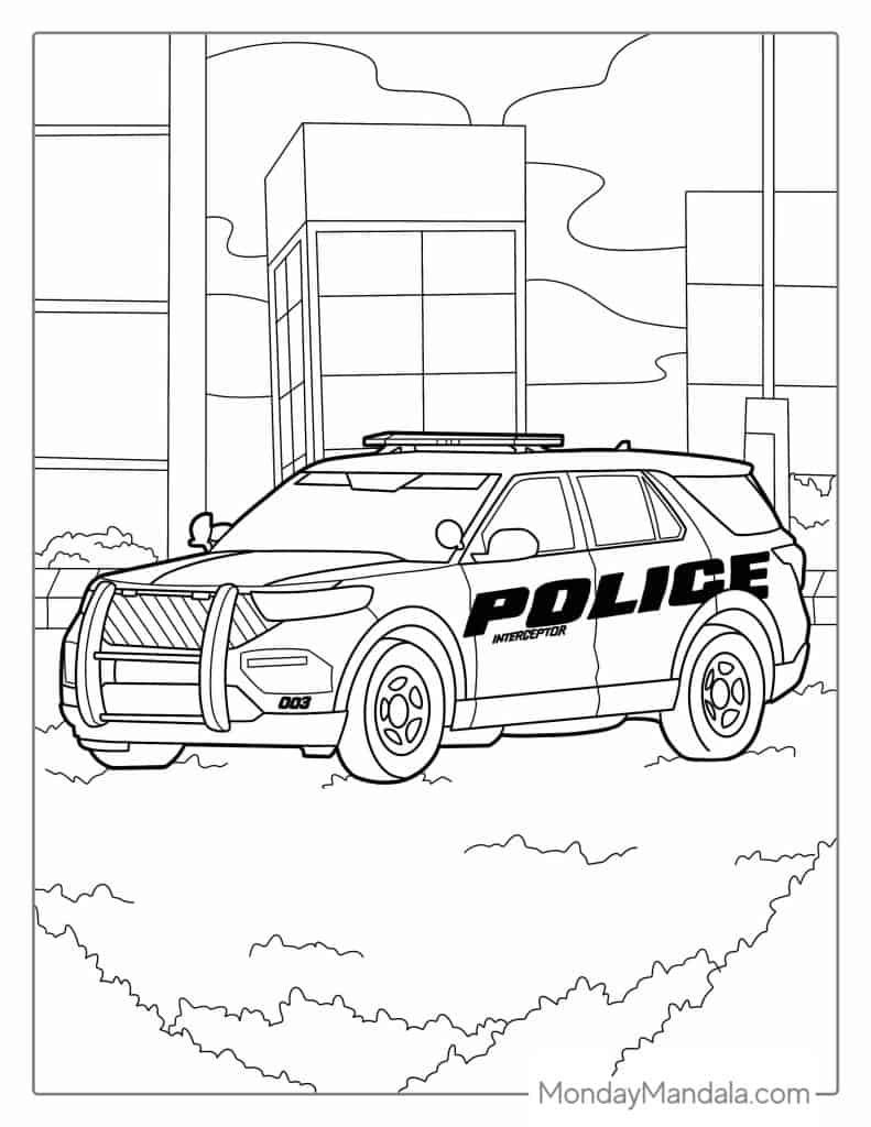 police car coloring sheet