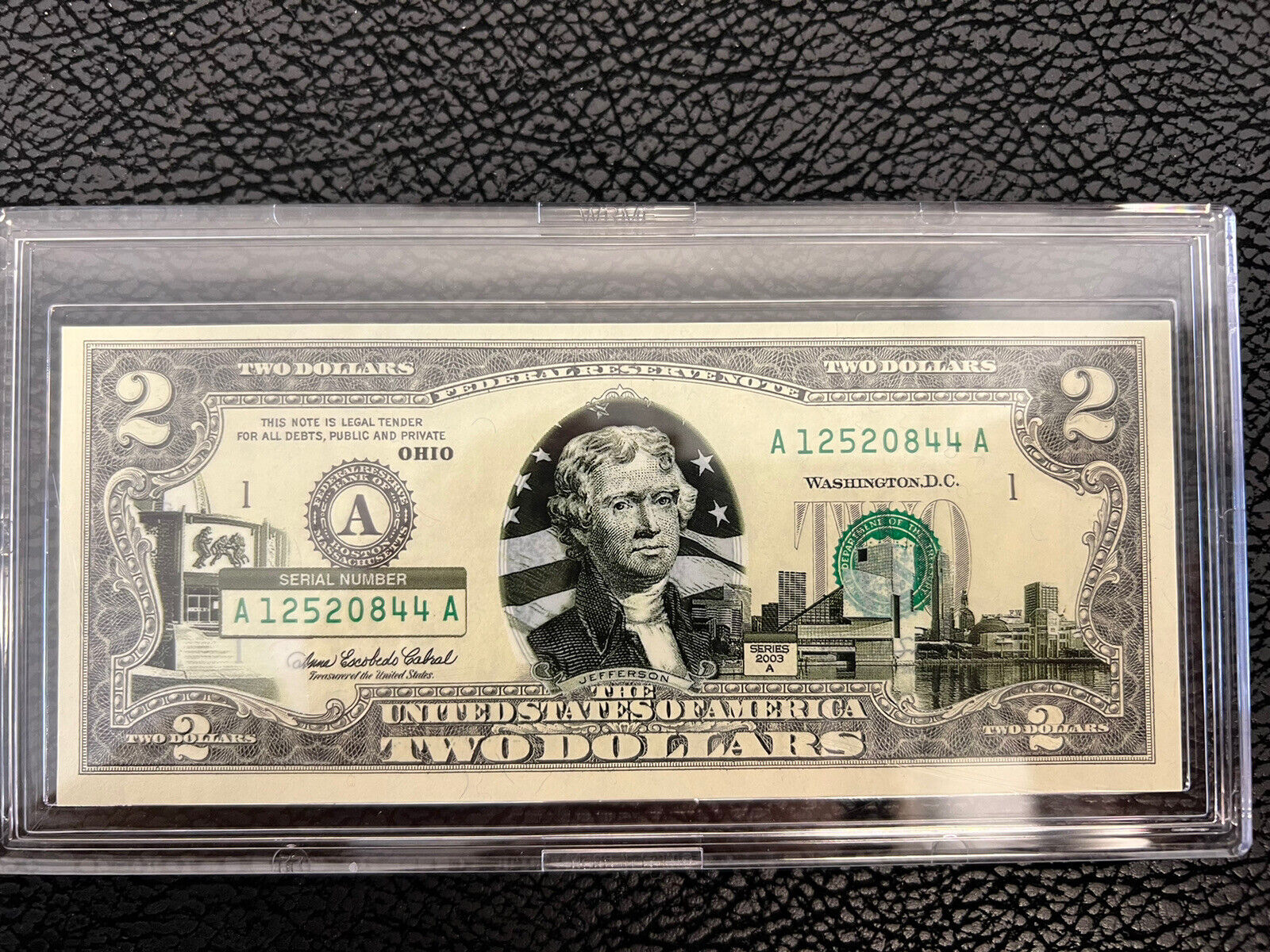 uncirculated 2003 2 dollar bill