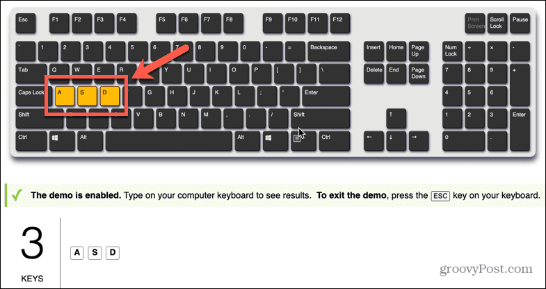 keyboard ghosting microsoft test