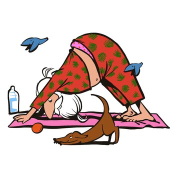 yoga cartoon lustig