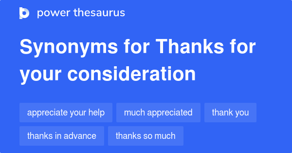 consideration thesaurus