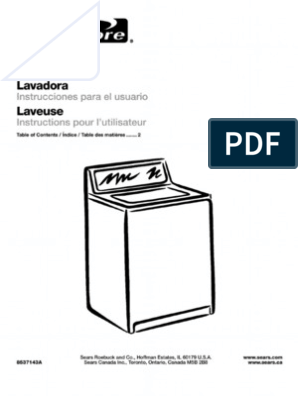 manual de lavadora kenmore modelo 110