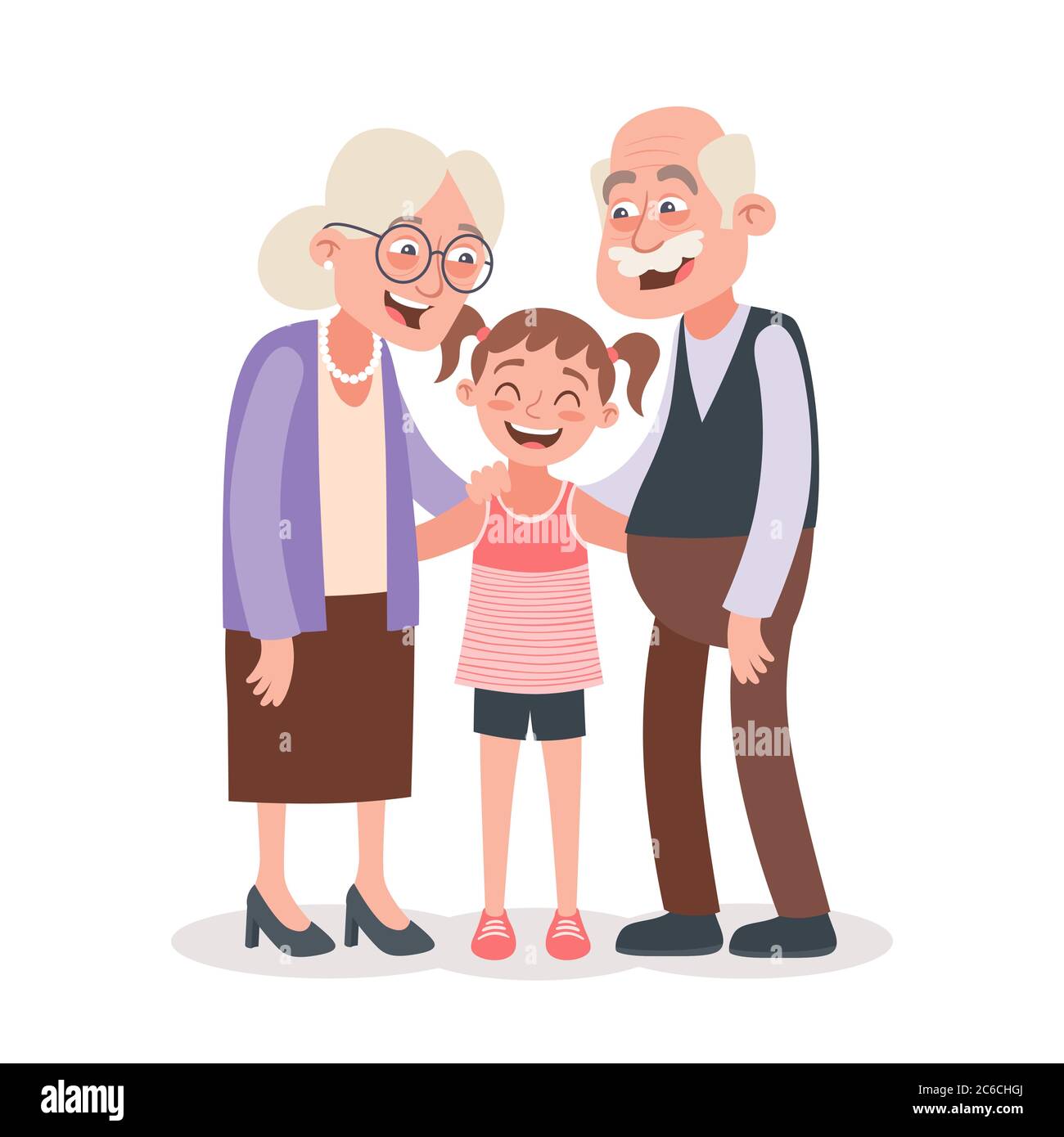 dibujo de abuelo y nieta