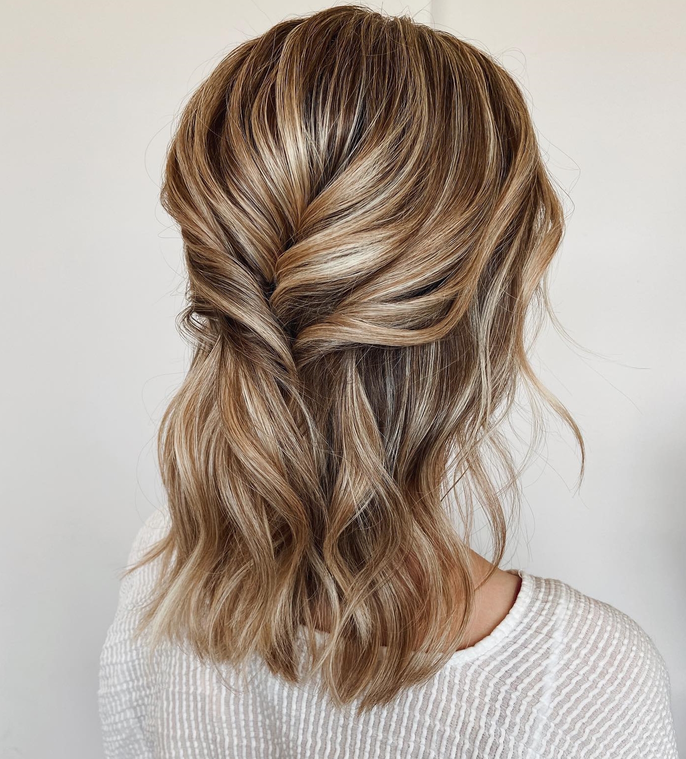 shoulder length half up hairstyles