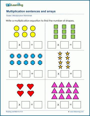 multiplication arrays worksheets pdf