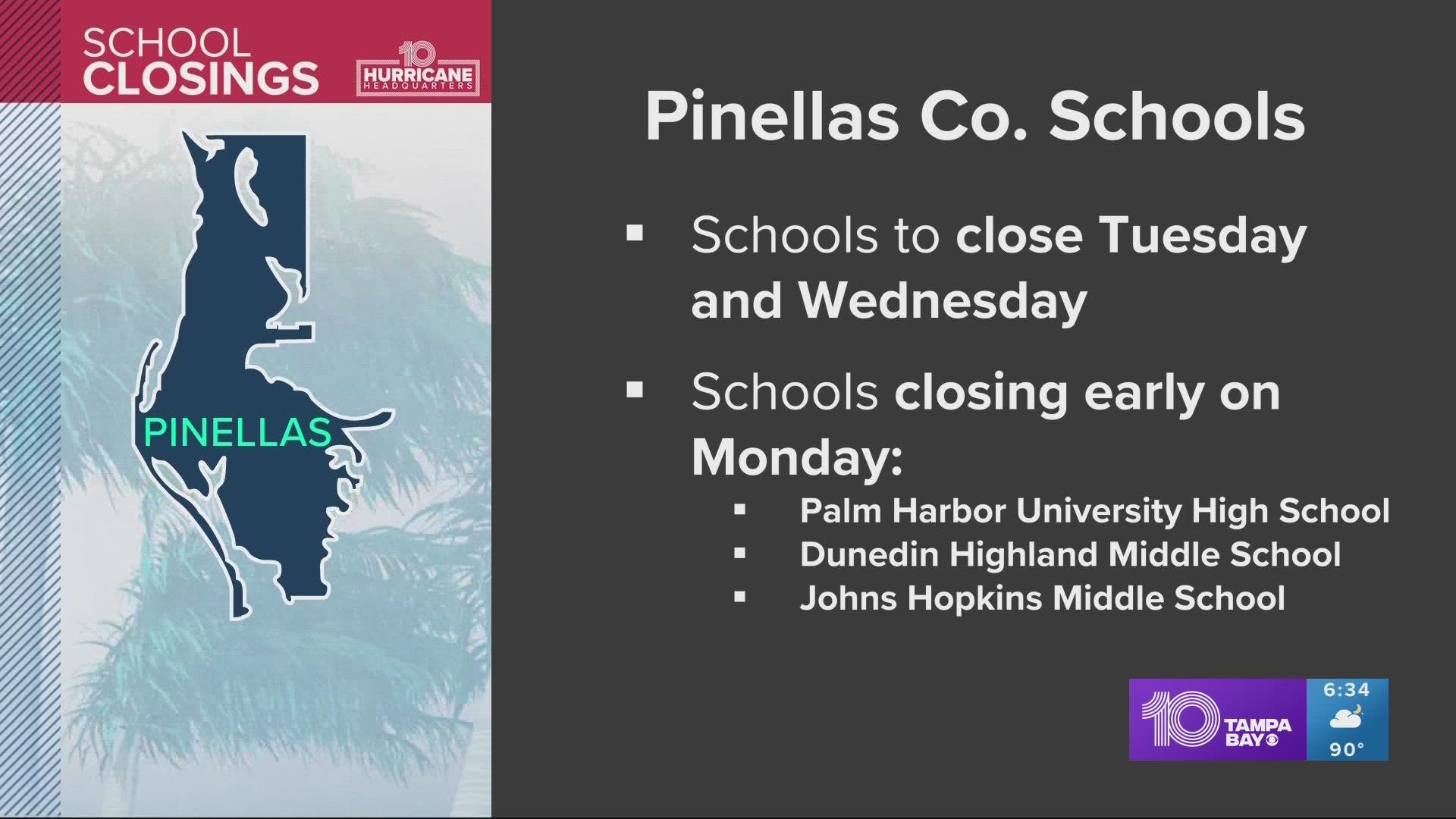 are pasco county schools closed tomorrow