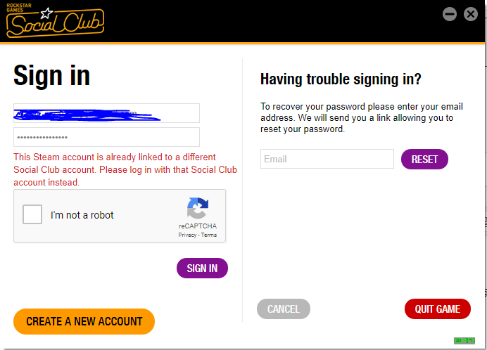this steam account is already linked rockstar