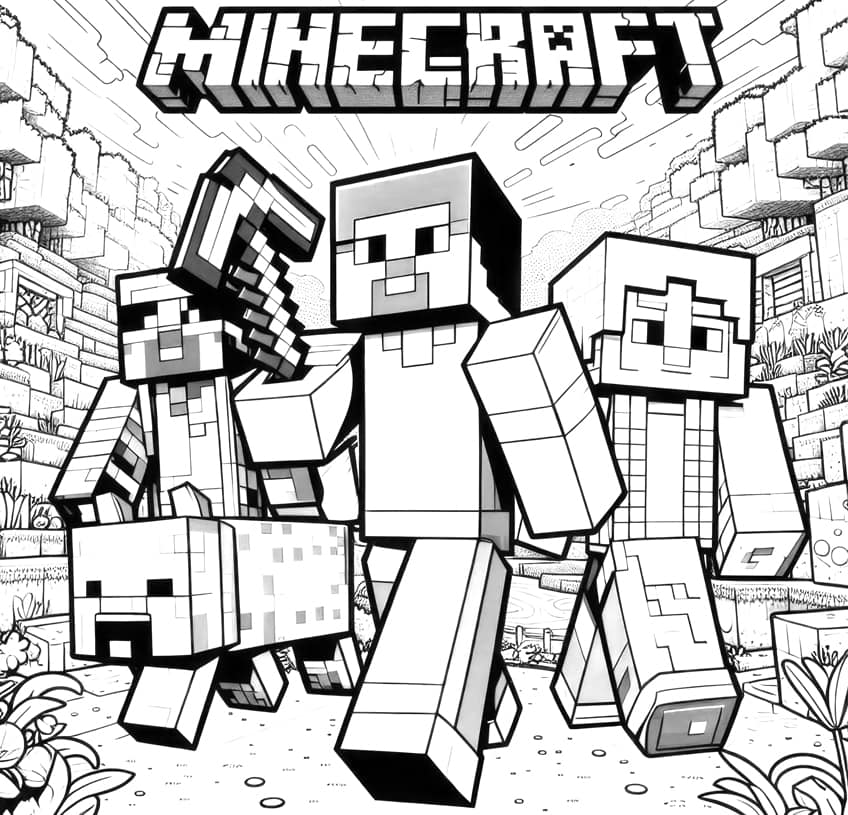 minecraft coloring sheets
