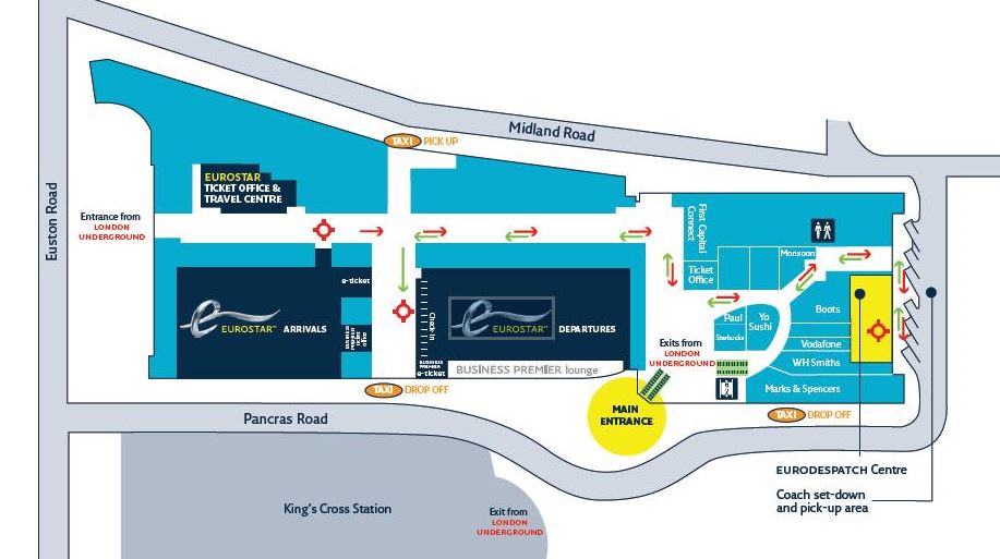 london st pancras intl map