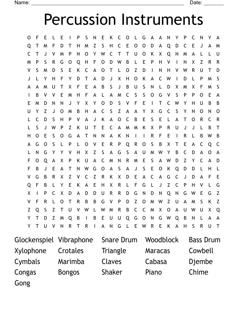 percussion instrument crossword