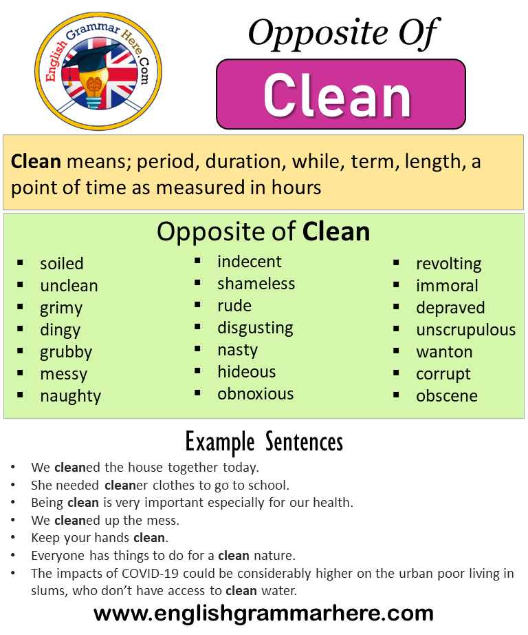 antonyms for clean