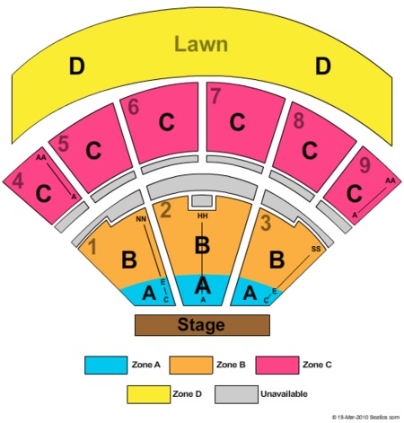 seat number glen helen amphitheater seating chart