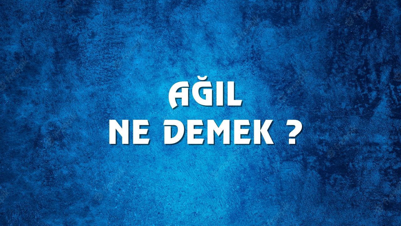 ağıl kelimesinin anlamı