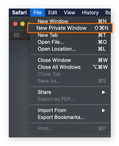 how to go incognito on mac