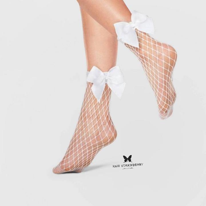 fishnet socks with bow