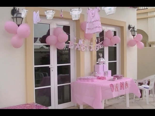 decoracion baby shower niña sencillo en casa