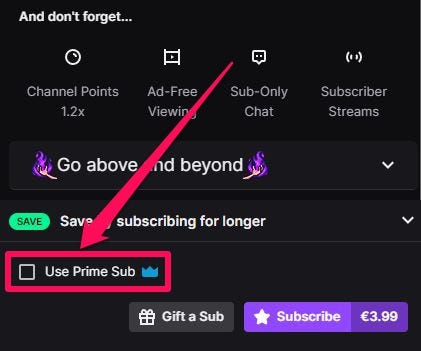 amazon prime twitch sub