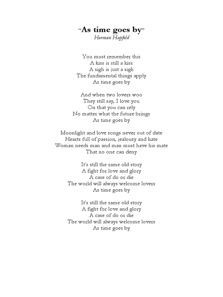 lyrics to as time goes by