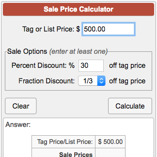 percent off calculator