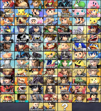 how many characters are in super smash bros