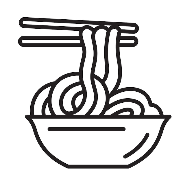 noodles clipart black and white