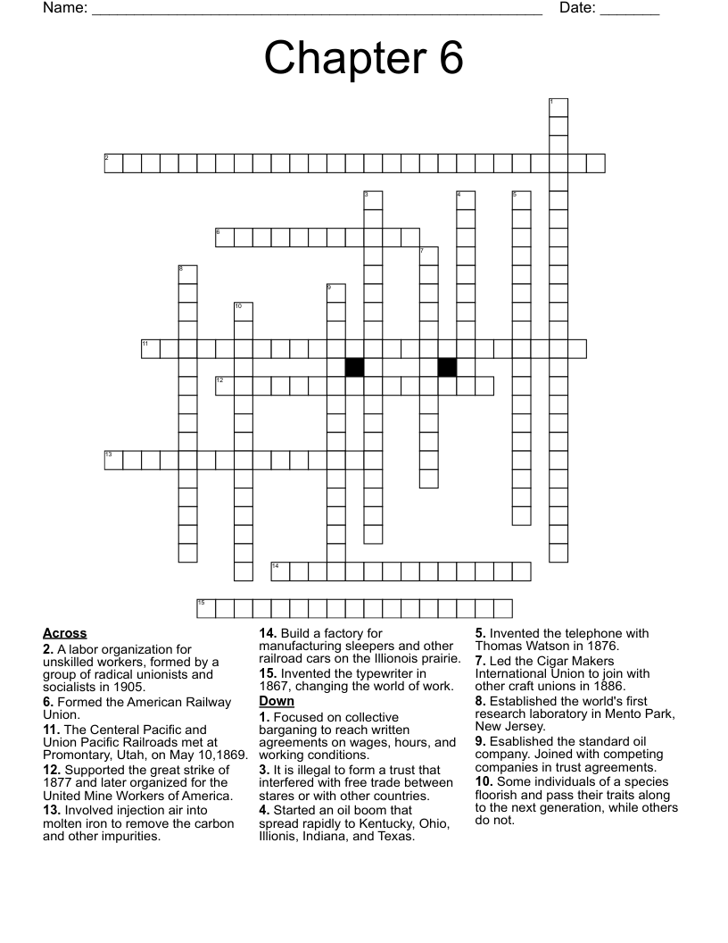 group of organized workers crossword