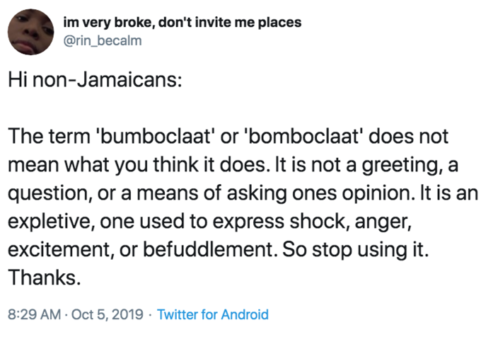 bomboclaat meaning in english