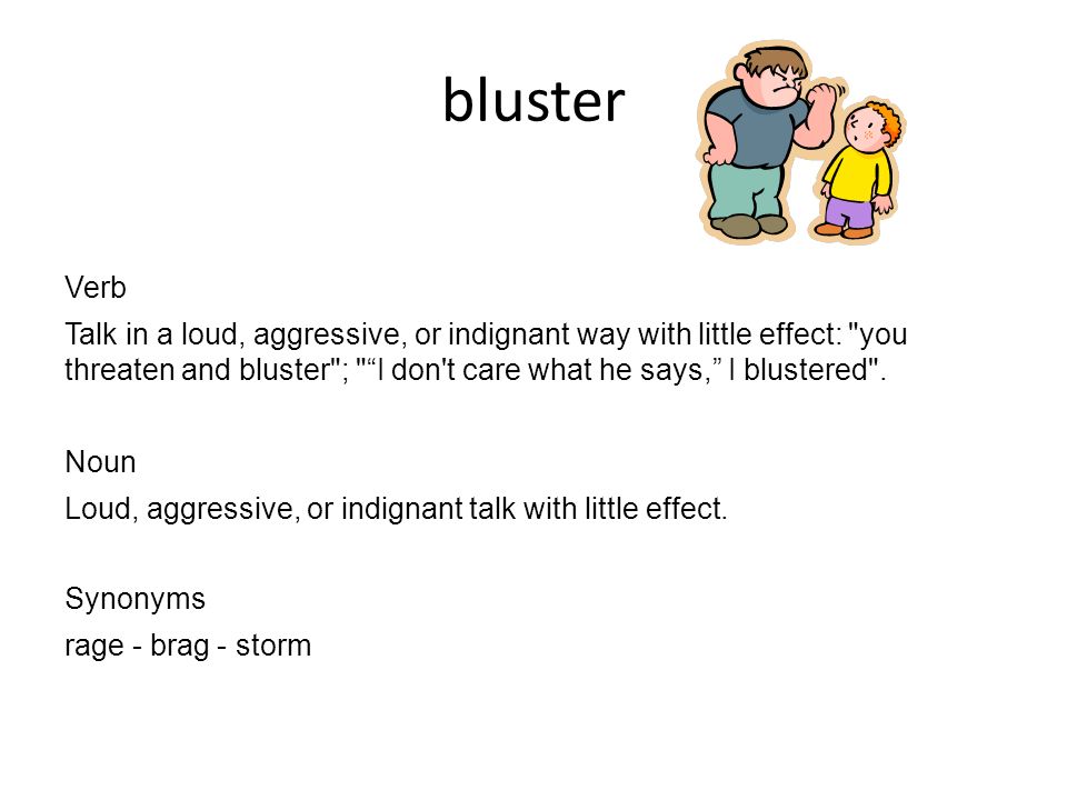 bluster meaning in english