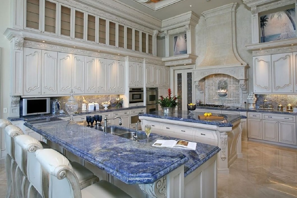 blue grey granite countertops